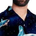 thumbnail image 5 of Starry Shark Men's Short Sleeve Hawaiian Shirt, Casual Printed Button Down Beach Tops, Summer Poplin Spread Collar Unisex Button Down Shirts, 5 of 6