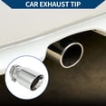thumbnail image 2 of Slant Exhaust Tip Clamp Rear Tailpipe Car Clamp on Stainless Steel 2.5" Inlet 3.5" Outlet 6.7" Length 1 Set Silver Tone, 2 of 7