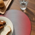 thumbnail image 3 of Red Grey Ombre Round 13 Inch Placemats Set of 6, Modern Gradient Abstract Art HeatResistant Non Slip Place Mats for Dining Table, Wipeable Braided Kitchen Table Mats for Housewarming, 3 of 9