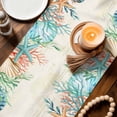 thumbnail image 2 of Beige Coastal Cotton Linen Table Runner for Dining Kitchen, Summer Nautical Beach Coral Starfish Wedding Outdoor Party Tablerunners Decoration, Dresser Scarf Coffee Tablecloth Runners 13x48 Inches, 2 of 9