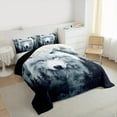 thumbnail image 3 of Homewish Jungle White Wolf Queen Comforter Set for Kids, Rustic Pine Tree Botanical Bedding Sets, Woodland Animal Reversible Bedding Comforter Set, Super Cozy Room Decor, 3 Pieces, 3 of 8