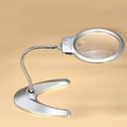 thumbnail image 3 of LABSERRON 1Pack Led Desk Lamp With Magnifier For Office Use In Silver Acrylic Metal, 3 of 8