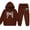 Brown5, variant on Girls Bow Print Hoodie 2 Piece Tracksuit, Kids Long Sleeve Hooded Sweatshirt Jogger Pants Set for School Daily Casual Wear(Sky Blue1,6-7 Years)