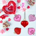 thumbnail image 6 of 36Pcs Valentines Heart Shaped Ornaments - Valentines Heart Decorations - Red Pink Silver Glitter Heart Shaped Baubles - Romantic Christmas Valentines Tree Hanging Decorations,Purple, 6 of 7