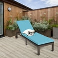 thumbnail image 3 of Topbuy Outdoor Cushioned Rattan Lounge Chair - Set of 1, Turquoise, 3 of 10