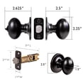 thumbnail image 3 of Oil Rubbed Bronze Egg Privacy Door Knob with 6-Way Universal Latch and Turn-Button Lock for Bed and Bath, 3 of 14
