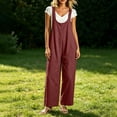 thumbnail image 7 of QQZ Wide Leg Jumpsuit For Women, Sleeveless Palazzo Flow Womens Overalls Flowy Pants Outfit For Daily Beach Outfits, 7 of 7