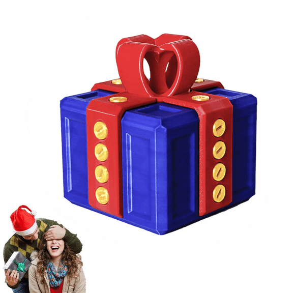Annoying Gift Box with Screws, the Annoying Present, 3d Printed Funny Gift Box, 8cm Really Prank Gifts Box with Screws, Best Christmas Gifts 2025,Blue
