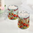 thumbnail image 2 of Yayeee 2 Pack Qtip Holder Bathroom Cotton Swab Canister with Lid Clear Dispenser Set, Blue Tomatoes, 2 of 6
