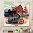 thumbnail image 2 of Designart Motorcycle Parked At The Cabin V Canvas Wall Art, 2 of 5