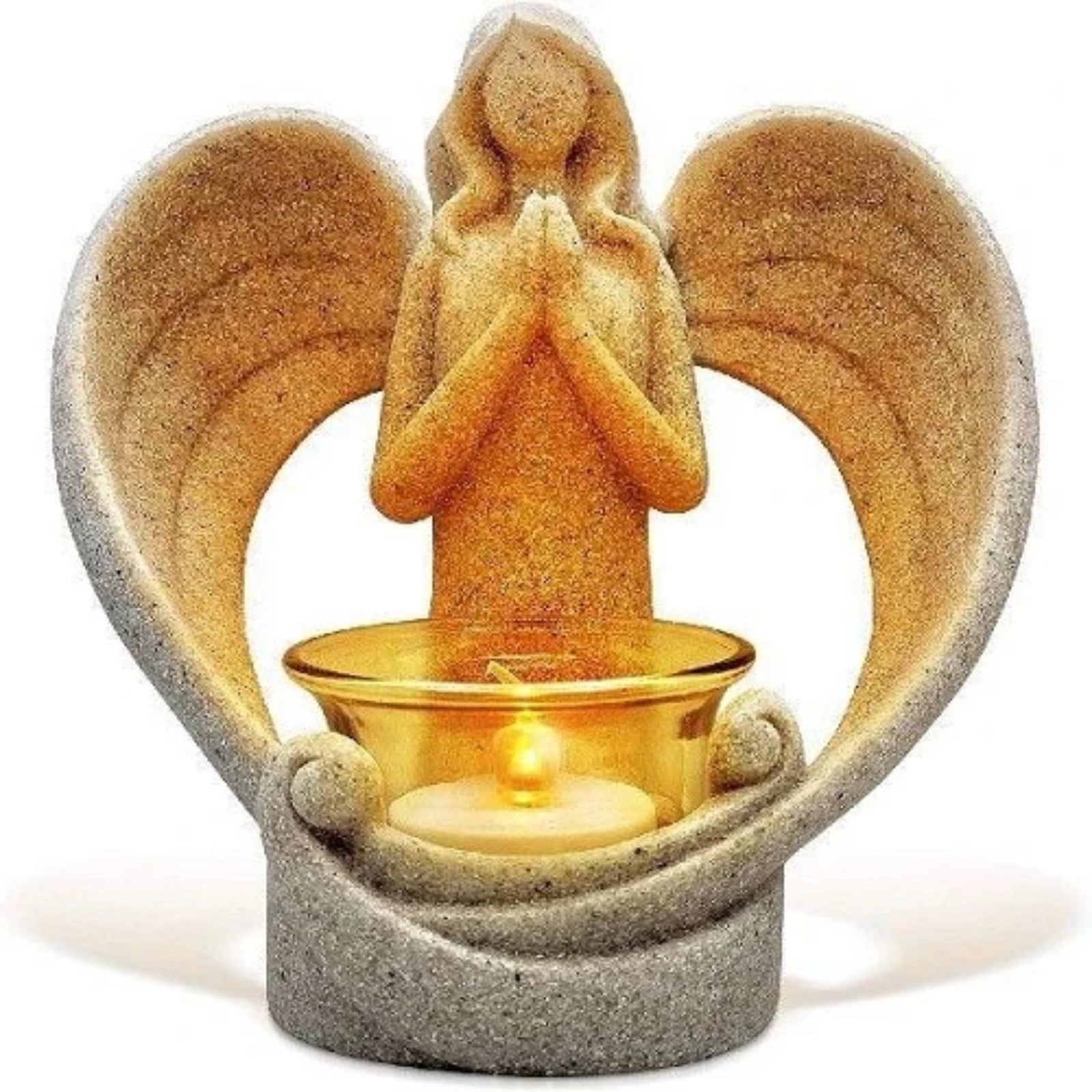 Angel cherub bird wings tealight candle holder memorial wedding statue decor