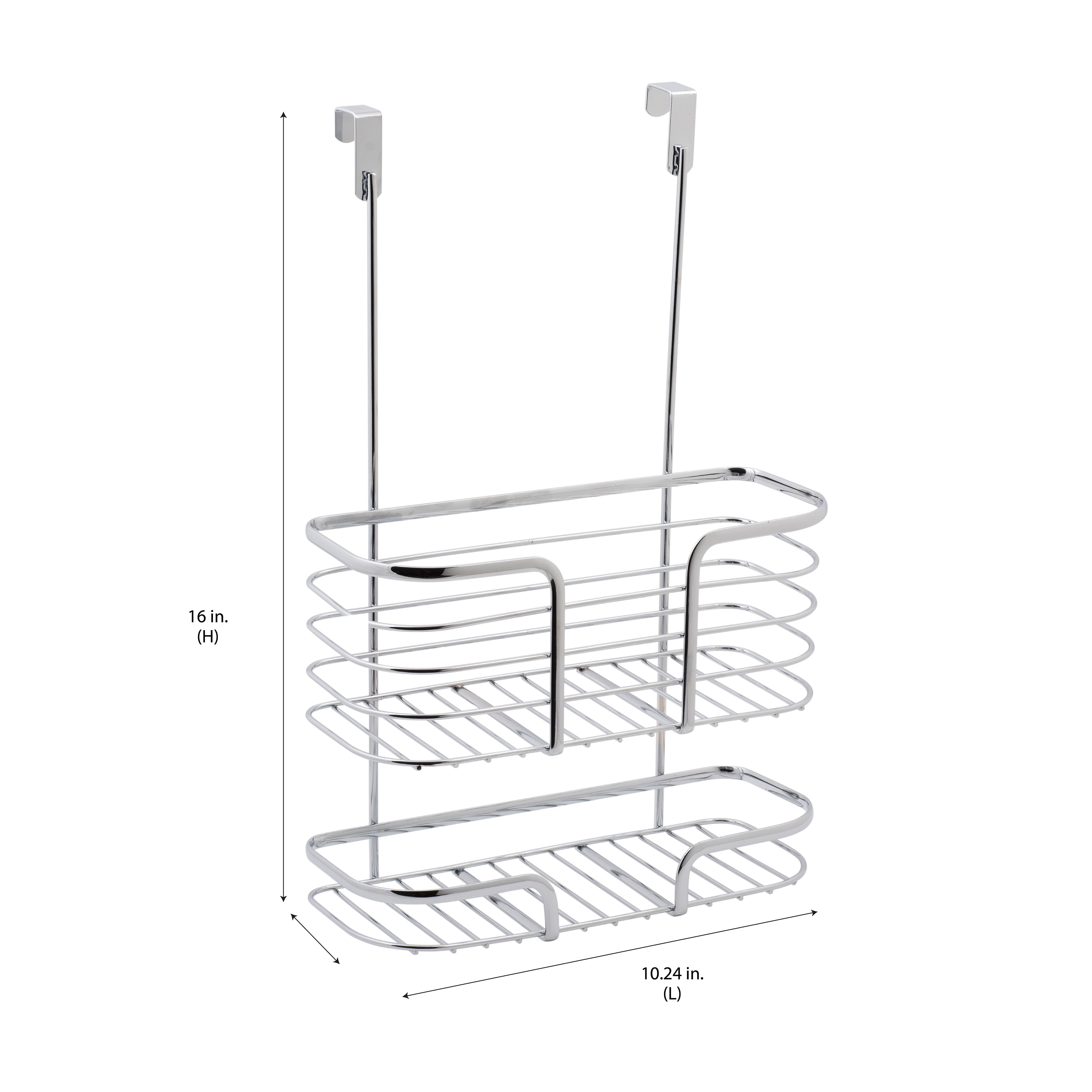 Kitchen Details 2-Tier 10.24" x 5.2" over the Cabinet Organizer, Metal Chrome