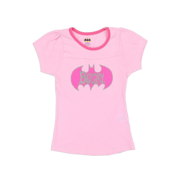 Batgirl DC Comics Toddler Girls' Batgirl Glitter Logo Tee, Pink