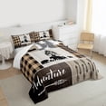 thumbnail image 3 of Manfei Wild Animal Bear Bedding Comforter Set,Outdoor Adventure Twin Comforter Sets,Vintage Brown Patchwork Plaid Bedding Set For Boys,Microfiber Bedroom Decor,2pcs, 3 of 8