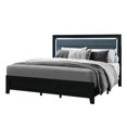 thumbnail image 2 of Led Lighted Black Queen Bed With Upholstered Headboard, Solid Wood + Material, 83.46 In. D, 61.57 W, 53.18 H, 84.01 Lb Wt Modern Headboard And Sparkle, , Deep, Wide, High, Heavy, 2 of 2