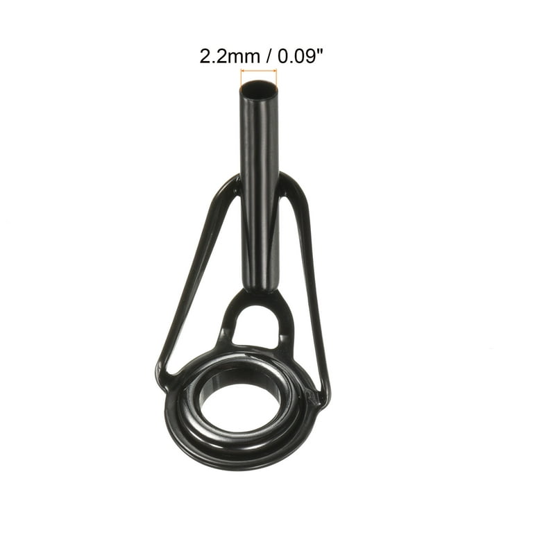 2.2mm Tube Dia Stainless Steel Fishing Rod Tips Repair Kit Ring Guide, 3 Pack, Size: 2.2 mm, Black
