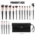 thumbnail image 3 of Livhil 15pcs Makeup Brushes Set Professional, Premium Makeup Brushes Kit Set, Eyeshadow Brushes with PU Leather Pouch (Black Gold), 3 of 8