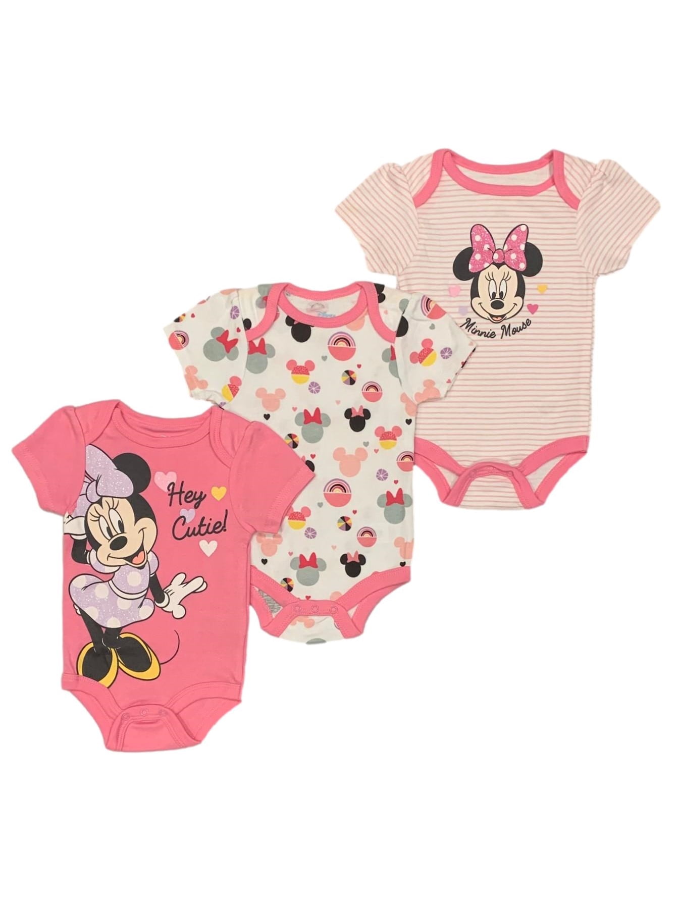 Disney Minnie Mouse 3 Pack Bodysuit Set (Baby Girls)