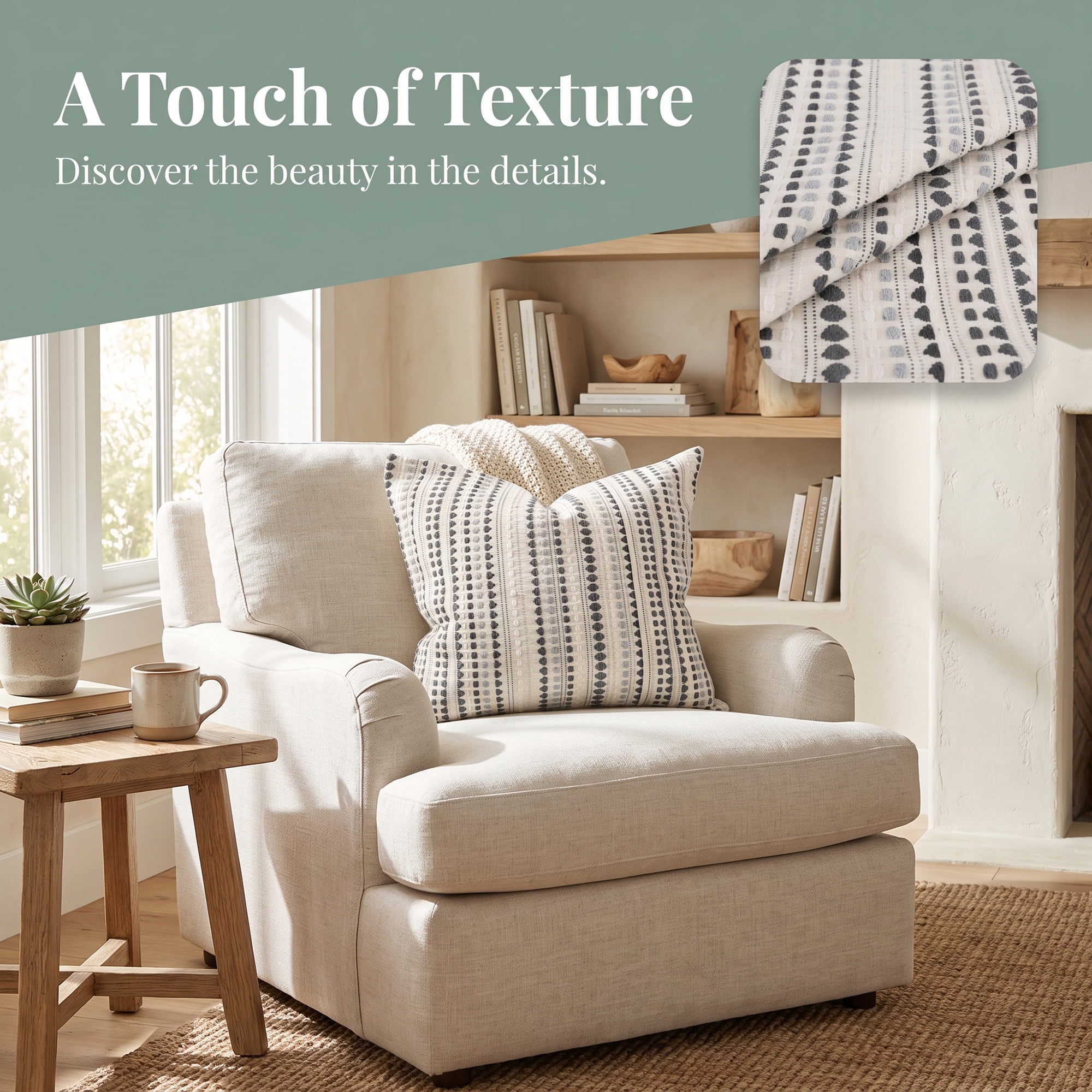 Unique Bargains Chenille Geometric Throw Pillow Covers 2 Pc Striped Cases Grey 16"x16"