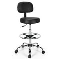 thumbnail image 1 of Gymax Chaise de Dessin Pivotante Haute Chaise de Bureau avec Dossier Réglable Anneau de Pied, 1 of 10
