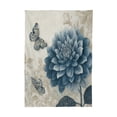 thumbnail image 2 of 60x90 Inch Tablecloth Polyester Square Tablecloth for Home Kitchen Dinner Decor Blue Flower with Butterflies, 2 of 9