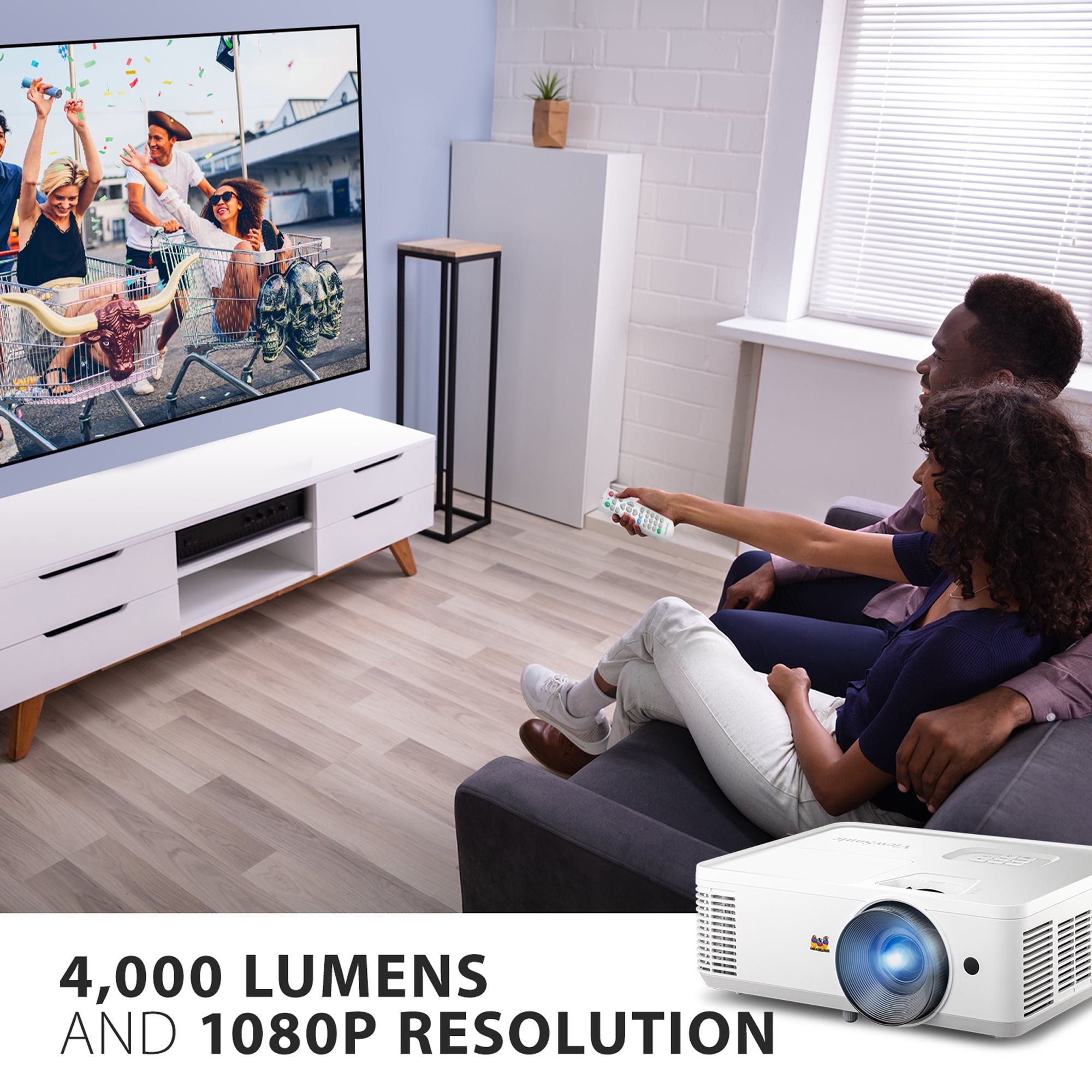 ViewSonic PA503HD 4000 Lumens High Brightness Projector - 1.1x Optical Zoom