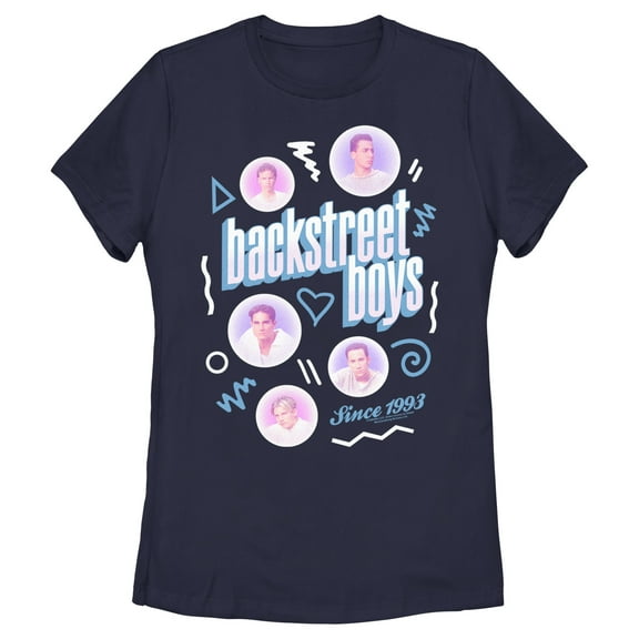 Women's Backstreet Boys Bubble Icons Doodle Graphic T-Shirt