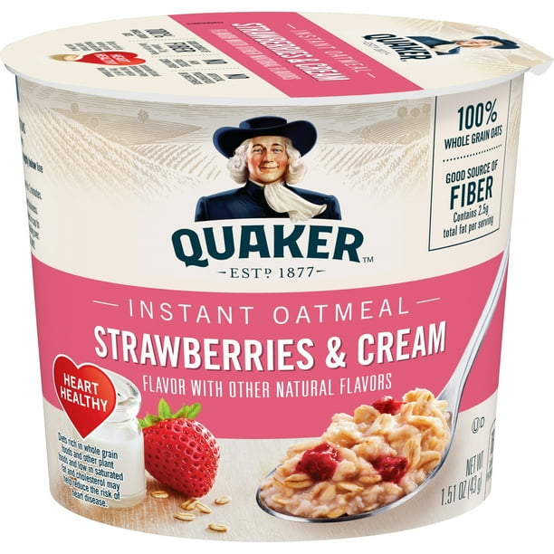quaker-instant-oatmeal-cup-strawberries-cream-1-51-oz-cup-walmart-walmart