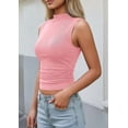 thumbnail image 4 of PRETTYGARDEN Tank Tops for Women Summer Mock Neck Ribbed Knit Slim Fitted Shirts Going Out Top Spring Fashion Clothes, 4 of 10