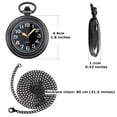 thumbnail image 6 of ZOLOHONI Quartz Pocket Watch with Chain Luminous Uncovered Black 46mm Men's Womens Fob & Pocket Watches, 6 of 9