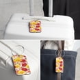 thumbnail image 6 of Square PU Leather 2 Pack Travel Tag - Bag Tag - Suitcase Tag with Privacy Cover and Stainless Steel Ring - Suitable for Travel, Backpack, and Handbag Colorful Daisy Flower, 6 of 7