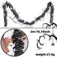 thumbnail image 2 of Halloween Tinsel Garland, Skull Bat Twist Garland Halllween Hanging Decorations  Indoor Outdoor Home Ornaments Party Supplies 6.56ft, 2 of 11