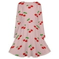thumbnail image 5 of Cherries Long Sleeve Dresses For Women Vintage Elegant Party Dress Oversized V-neck Dress S-8XL, 5 of 7