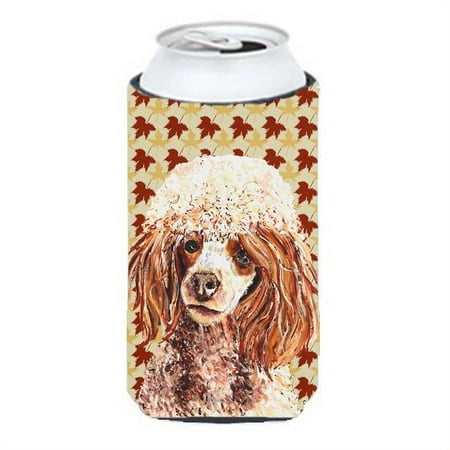 

Red Miniature Poodle Fall Leaves Tall Boy bottle sleeve Hugger - 22 To 24 Oz.