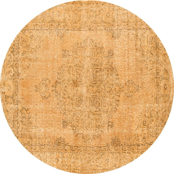 Ahgly Company Indoor Round Persian Orange Traditional Area Rugs, 8' Round