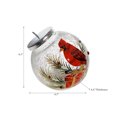 thumbnail image 3 of Led Crackled Glass Ornament Decor (Cardinal On Giftbox), 3 of 3