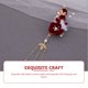 thumbnail image 5 of WEUVEB Plush Deep Red Flower Hair Barrette with Dangle Tassels for Elegant Daily Use, 5 of 6