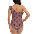 thumbnail image 5 of Sikiie German Shepherd Dog Print Women One Piece Swimsuits Tummy Control One Shoulder Bathing Suits Ruffle Swimwear, From S to XXL-XX-Large, 5 of 6