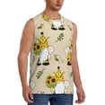 thumbnail image 2 of Fotbe Men's Gnomes Bees And Sunflowers Print Men's Sleeveless Muscle Tank Tops Casual T-Shirts for Gym Workout Beach-X-Large, 2 of 8