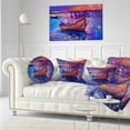 thumbnail image 3 of Designart Boats and the City - Seascape Throw Pillow - 12x20, 3 of 5