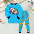 thumbnail image 2 of HCNTES Toddler Baby Boys Pajamas Sleepwear Outfit Set Kids Fall Winter Clothes Long Sleeve Cute Soft Shirts and Pants Casual Dailywear Outfits Set(A01-Sky Blue,7-8 Years), 2 of 6