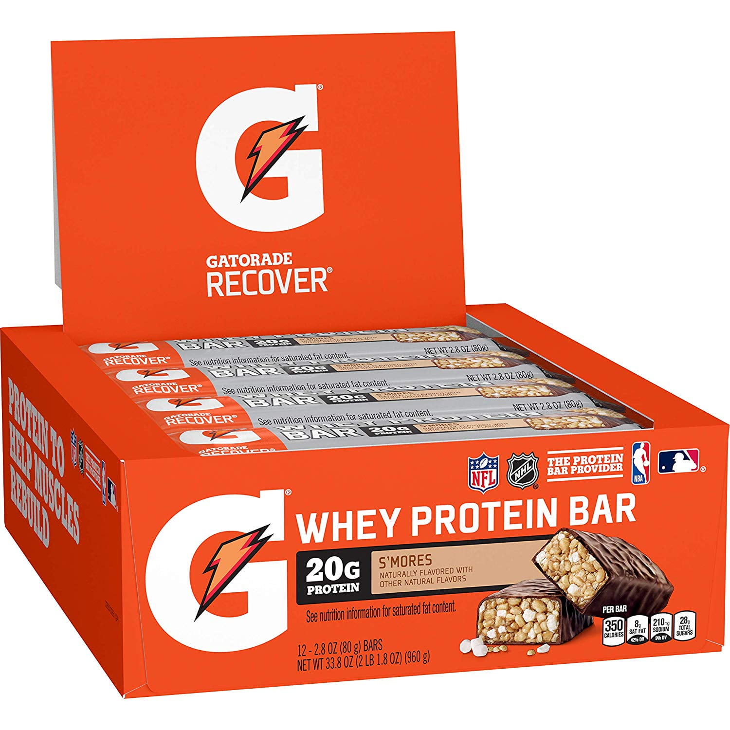 Are Gatorade Whey Protein Bars Healthy Gatorade Whey Protein Recover Bars, Smores, 2.8 ounce bars (12 Pack