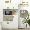 thumbnail image 5 of HOMCOM 71" Freestanding Pantry, Kitchen Buffet with Hutch, Modern Storage Cabinet, Microwave Cabinets with Doors and Adjustable Shelf, White, 5 of 9