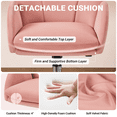 thumbnail image 4 of Alden Design Modern Velvet Rolling Desk Chair for Home Office, Pink, 4 of 10