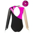 thumbnail image 2 of YONGHS Kids Girls Long Sleeve Gymnastic Leotard One Piece Bodysuit with Hair Scrunchie Hot Pink 14, 2 of 5