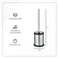 thumbnail image 2 of Toilet Brush and Holder Set with Lid, Sleek Chrome Toilet Bowl Scrubber, Heavy Weight Base for Stability, Hands Free Lid Operation, Compact for Small Bathroom Spaces, 2 of 6