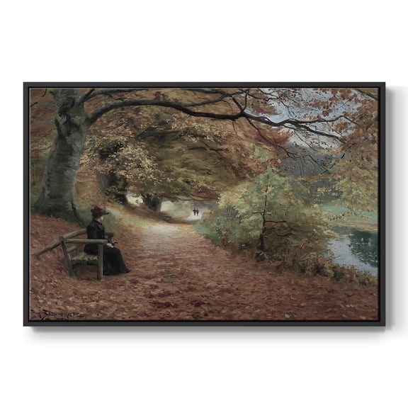 Vintage Landscape-CCCXXII By Wexford Home Framed in Black Wood Gallery Wrapped Canvas 17 in. x 25 in.