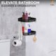 thumbnail image 2 of Carrito de ducha de esquina para baño, instalación sin esfuerzo, elegante, ahorra espacio, resistente al óxido, alta capacidad de almacenamiento, 2 uds., 2 of 5