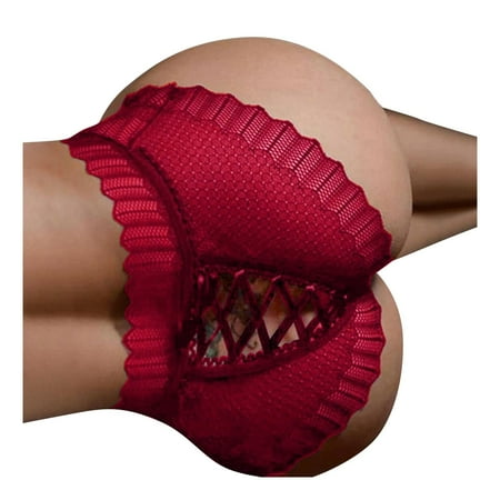 

Wesracia Secret Lingerie For Women 2022 New Hot Panties For Women Crochet Lace Lace-up Panty Sexy Hollow Out Underwear