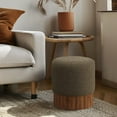 thumbnail image 6 of Meridian Furniture Veranda Boucle Fabric Ottoman/Stool in Olive/Brown, 6 of 6